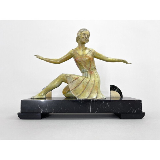 Image 1 of Art Deco vintage beeld van een danseres door Molins