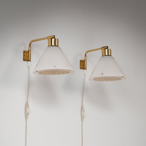 Lámpara de pared modelo 8182 de Falkenbergs Belysning, Suecia, años 60. Juego de 2 – wandlampen, Brass (photo 2 of 9)