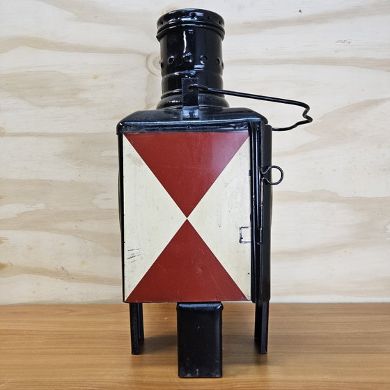 Image 1 of Antique railway signal lamp / train closing lantern (complete and working) db (Deutsche Bundesbahn)