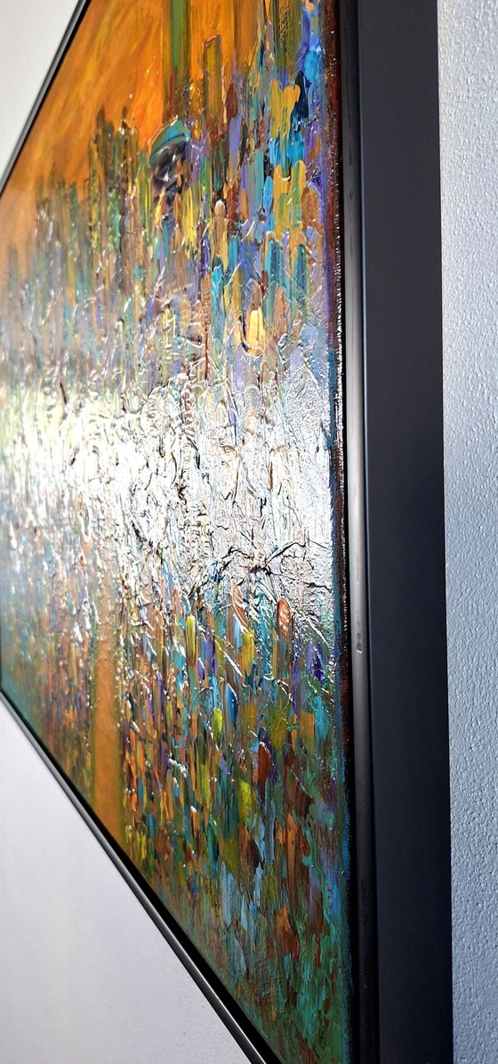 Manou Claire - Date Night in the City, Schilderijen & Tekeningen, Hout, Canvas, Bruin (foto 4 van 7)