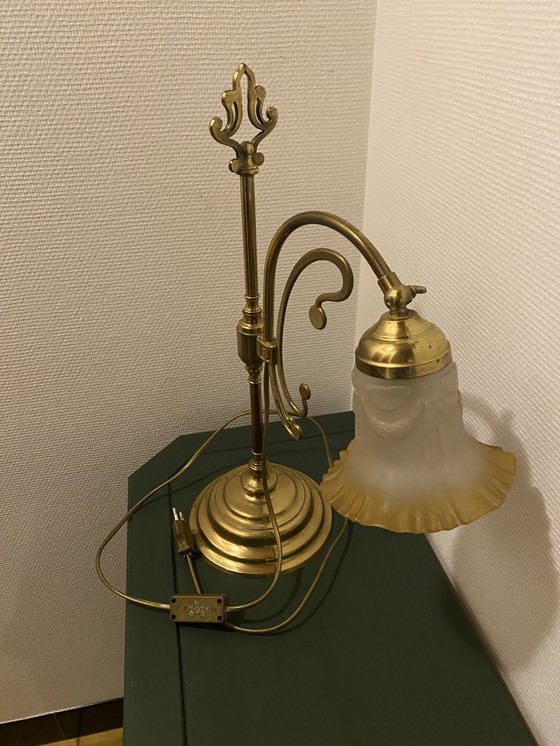 Image 1 of Art Nouveau Desk Lamp Vintage Brass