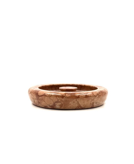 Image 1 of Angelo Mangiarotti, centro de mesa / cuenco de mármol rojo, Knoll International Italia, años 70