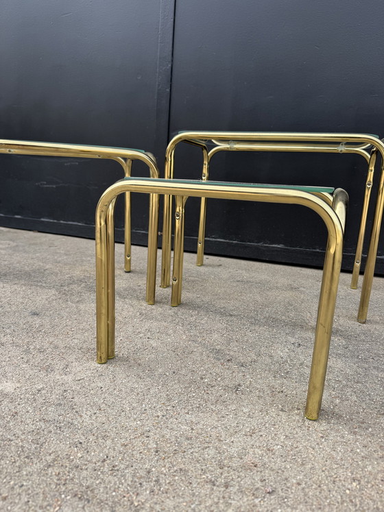 Image 1 of 1970s Gold Nesting Tables
