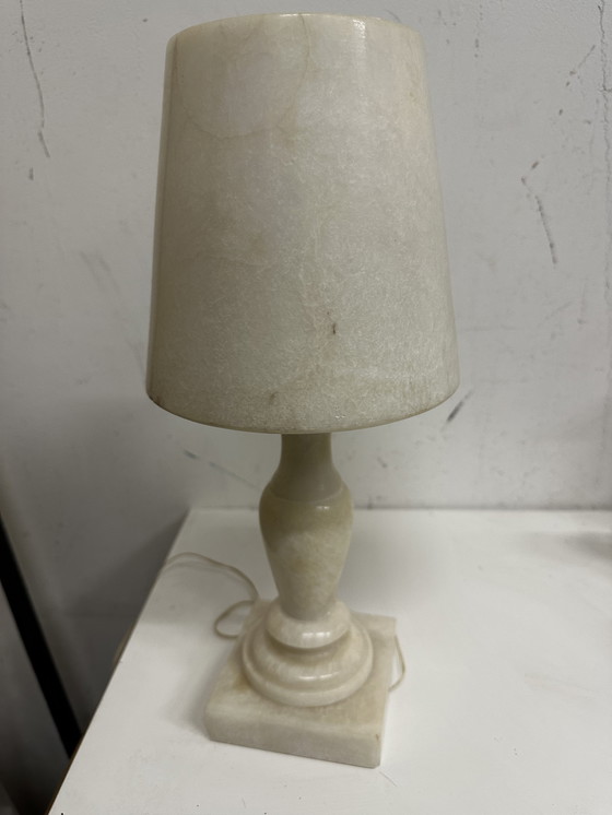 Image 1 of Vintage 70's Alabaster Lamp H 39 Cm