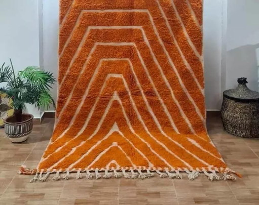 Tappeto in pura lana fatto a mano, lavorazione artigianale tradizionale, colore arancione, 150/250 cm – Ahrend (photo 2 of 5)