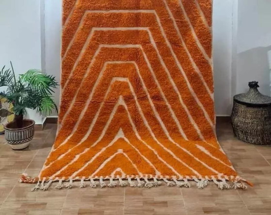 Tappeto in pura lana fatto a mano, lavorazione artigianale tradizionale, colore arancione, 150/250 cm – Ahrend (photo 2 of 5)