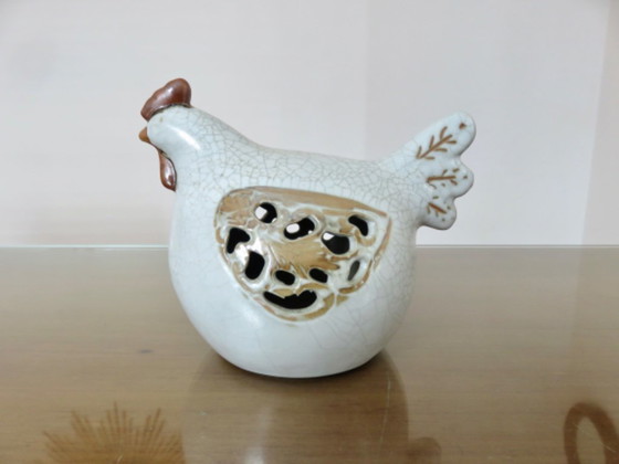 Crackle and openwork ceramic hen, 80s – Decorative Objects (photo 5 of 7)