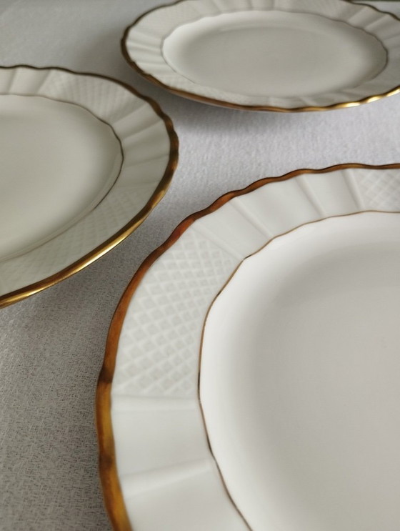 Image 1 of "Pallas" - 6 dessertborden van Limoges-porselein van Balleroy & Cie