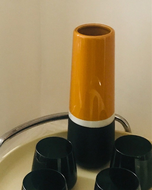 Tricolor ceramic vase