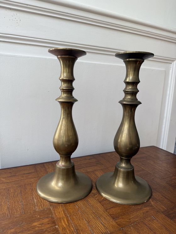 Image 1 of 2 candelabros grandes de latón