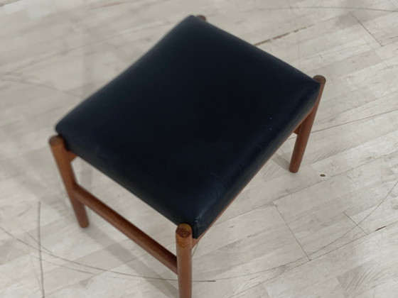 Image 1 of Danish teak tabouret chaise vintage