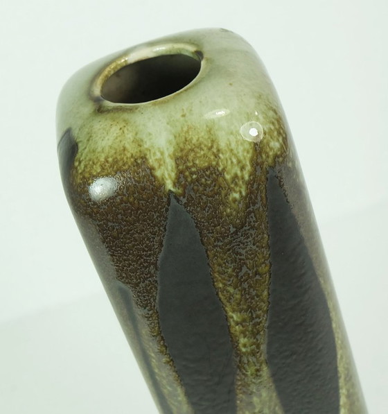 Image 1 of slim VASE ditmar urbach teplice dark and light green 