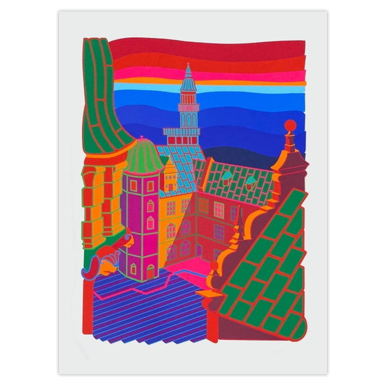 Sandro Adriani Sérigraphie Kronborgs Slott 1975 – Lithographies et sérigraphies, Paper (photo 5 of 5)