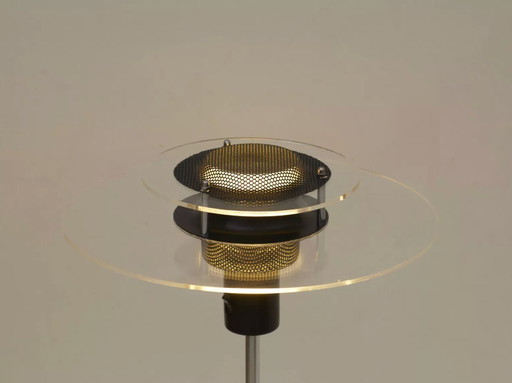 Postmodern lamp in metal and plexiglass Cirkel vintage Ikea 1990