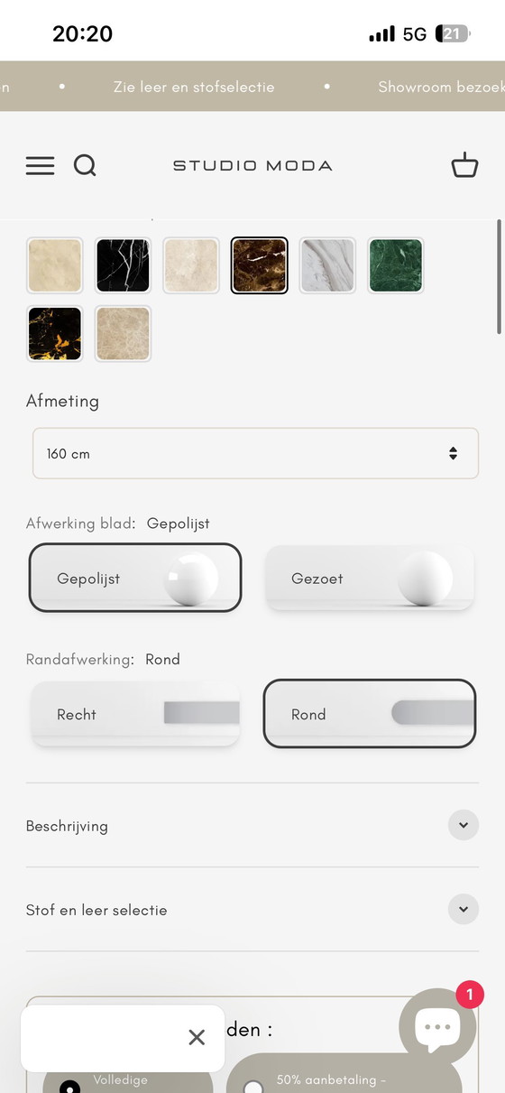 Image 1 of Table de salle à manger ronde en marbre (150 cm) - Studio Moda