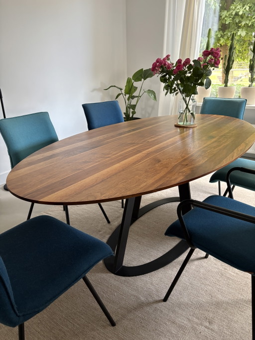 Ovale Houten Design Eettafel 225 X 115 Cm Met 6 Enzo Luca Stoelen – eetkamerset, Other (photo 2 of 14)
