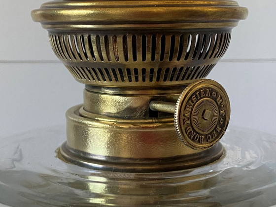 Image 1 of Lámpara de aceite francesa antigua, finales del siglo XIX, Jean Ristelhueber, París, bronce