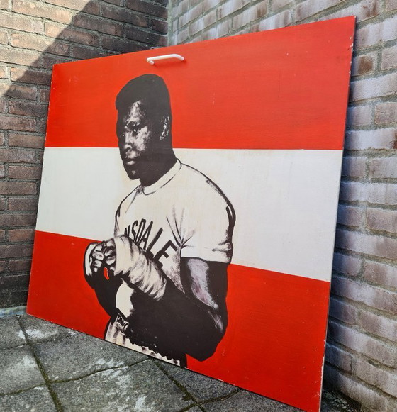 Image 1 of Boxer Mohammad Ali painting on panel from 1963
