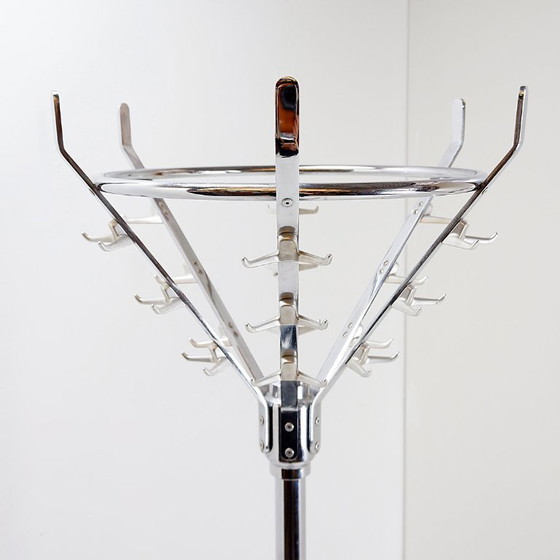 Image 1 of Vintage chrome-plated coat rack with umbrella stand