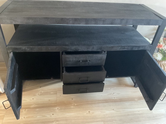 Beautiful Sideboard Made of Mango Wood and Metal (photo 4 of 12)