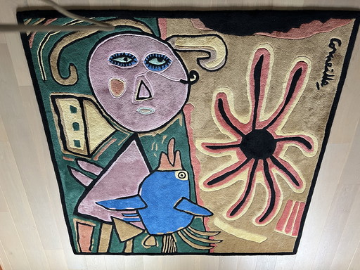 Vloerkleed Corneille. L’oiseau bleu, grand soleil. 6/125