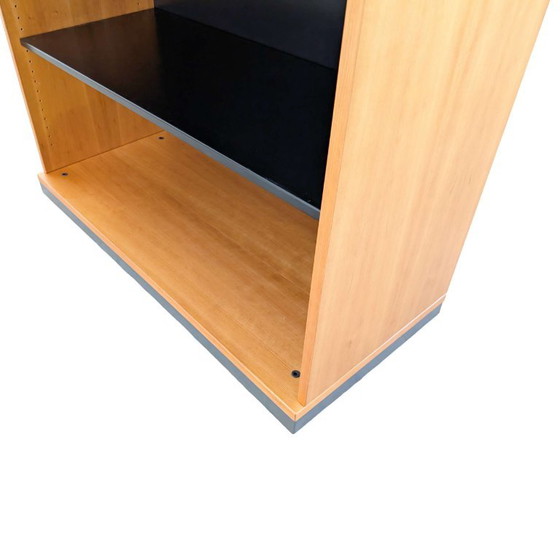 2x Midcentury Bookcase Steelcase mcm Vintage Design Shelf, Metal, Wood, Black (photo 8 of 9)