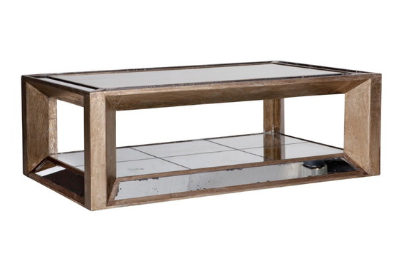 Image 1 of Flamant Mitchell coffee table – mirrored glass & wood – 120x70
