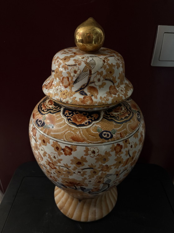 Beautiful Vintage Japanese Lidded Vase 36 Centimeters – asian vases from Holland, Porcelain (photo 3 of 11)