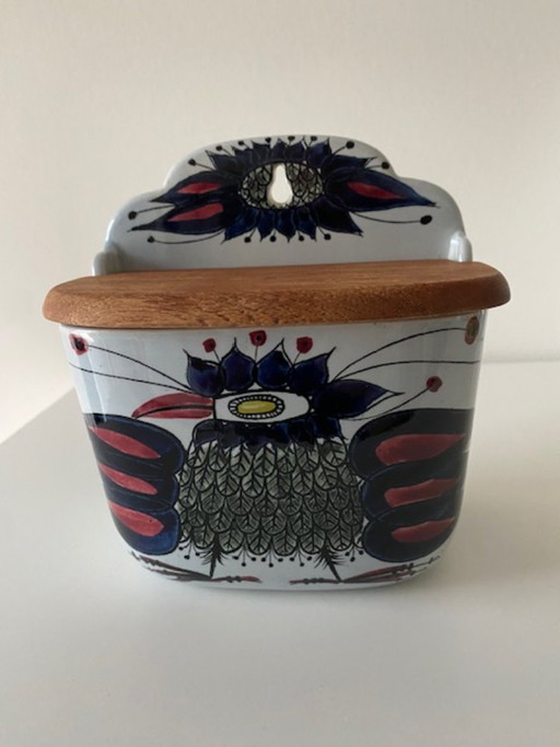 Saliera da parete vintage Royal Copenhagen / Alumnia con coperchio "Crazy Bird"