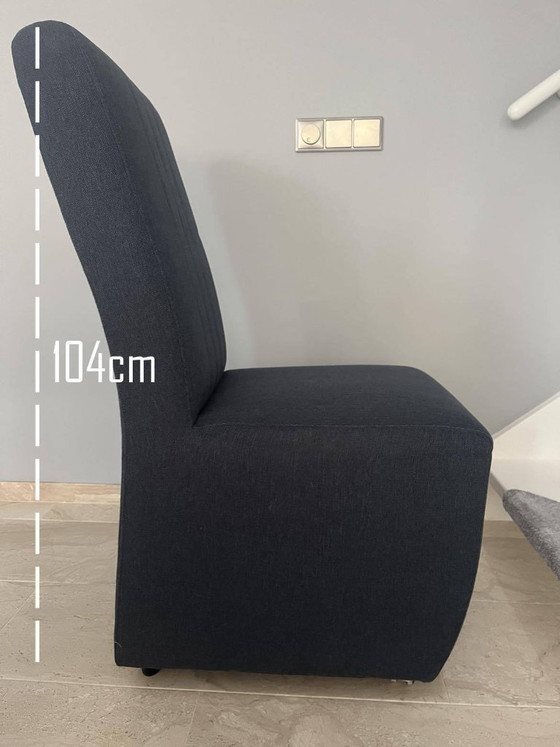 Image 1 of 6 luxury dining chairs with chrome wheels