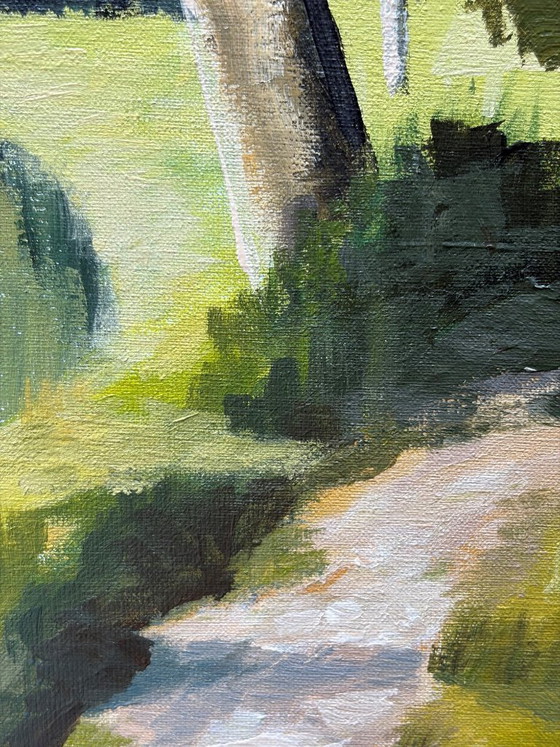 Image 1 of On My Way to School IV – Landscape with walking path | Acrylic on canvas