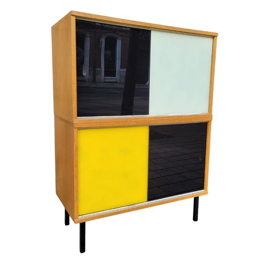 Modular furniture, Didier Rozaffy, wood and glass, 60s – France