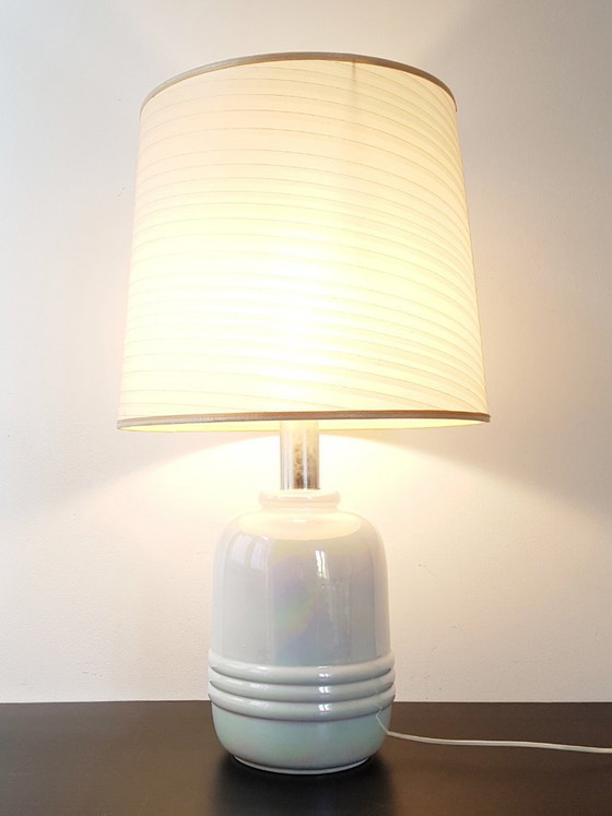 Image 1 of MAGNIFICENT AROMA LAMP WITH MOTHER-OF-PEARL CERAMIC BASE, 1970s VINTAGE, 70S