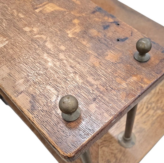 Scrivania vittoriana in rovere / Maniglia a conchiglia di P. & F. Corbin / anni '20 – Scrivanie, Brass (photo 11 of 26)
