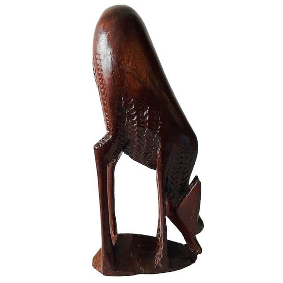 Image 1 of Statue en bois du milieu du siècle représentant un cerf, une antilope et une gazelle, années 1960