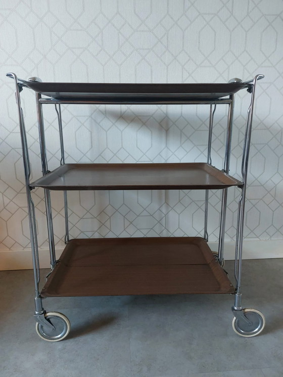 Image 1 of Vintage folding serving trolley