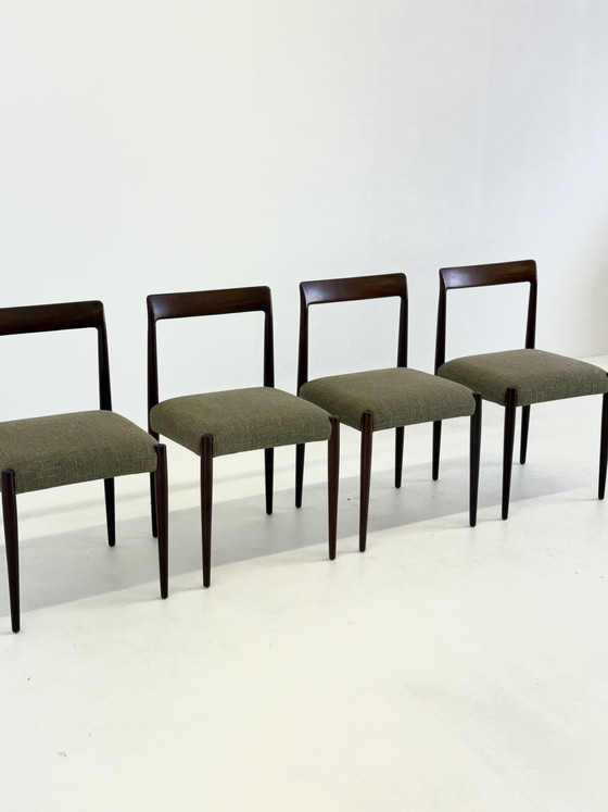 Image 1 of Juego de 4 sillas de comedor Lübke con madera de palisandro.