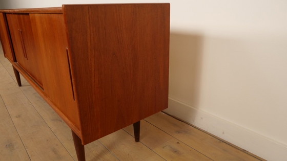 Teak sideboard with sliding doors, Wood, Brown, Mid Century Modern (photo 6 of 11)