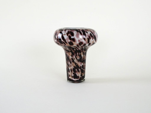 Glass leopard print vase, Italian design, 1970s, made in Italy