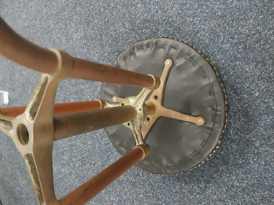 Image 1 of 1 x Hughes & Son piano stool 1920s copper and brass new seat