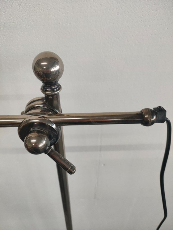 Image 1 of Lampadaire rétro en métal chromé Verona (aspect antique/argenté)