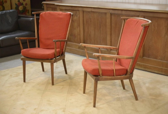 Paire de chaises éventail Baumann années 1960 – Fauteuils, Bois, Vintage (photo 7 of 7)