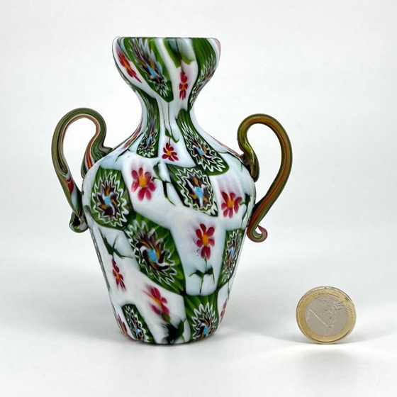Image 1 of Vintage Murano Millefiori glass amphora – attr. Fratelli Toso