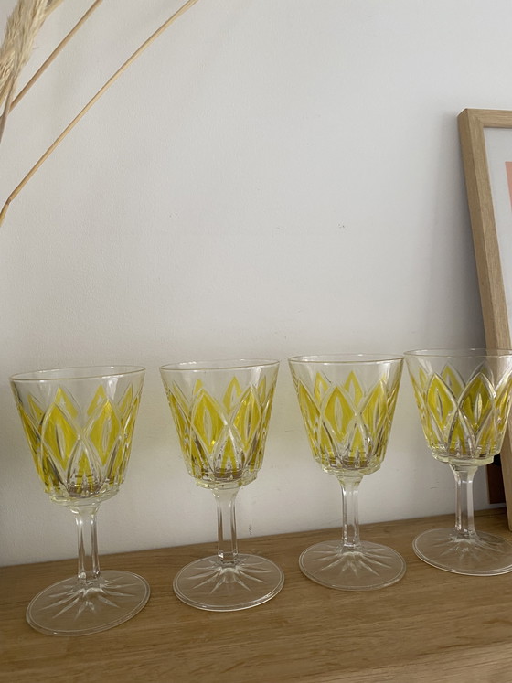 Image 1 of Vintage kristallen Franse wijnglazen