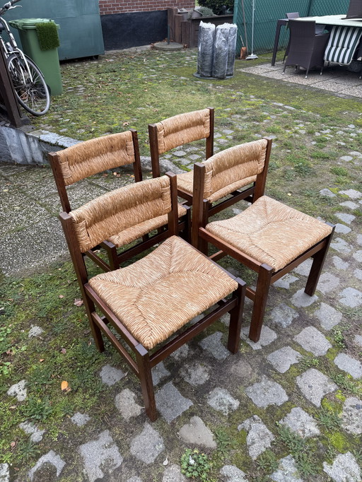 Stoelen Wengé hardhout en rotan (4)