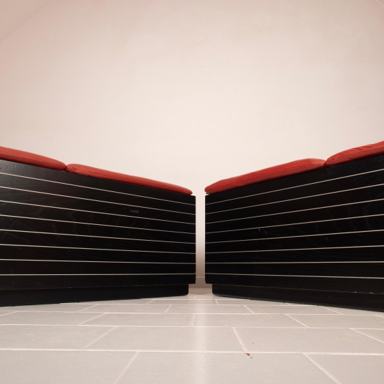 Giovanni Offredi pour Saporiti Italia Canapés en Cuir 1970 Italie – Aluminium, Leather (photo 24 of 28)