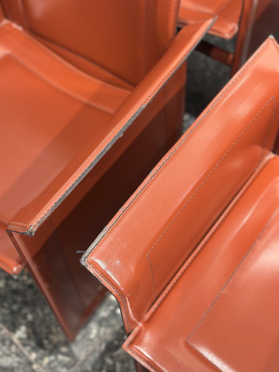 Image 1 of Set van 6 originele Italiaanse vintage Korium stoelen