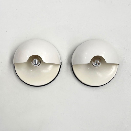 Par de apliques de pared Mezzanotte de Guzzini, década de 1970. – wandlampen, Metal, Plastic (photo 2 of 9)