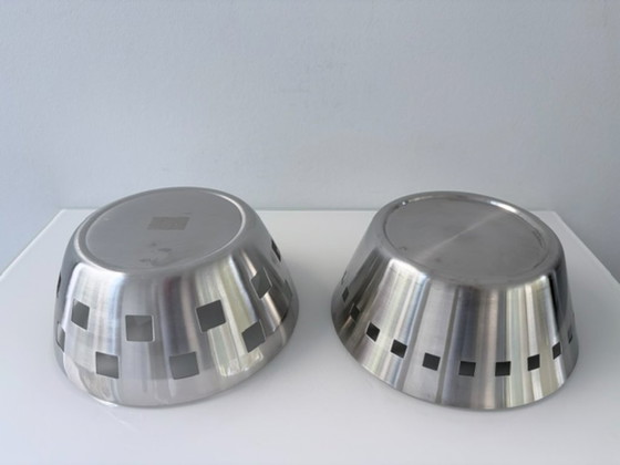 Set di 2 Ciotole di design geometriche vintage in acciaio inossidabile – rvs (photo 6 of 10)
