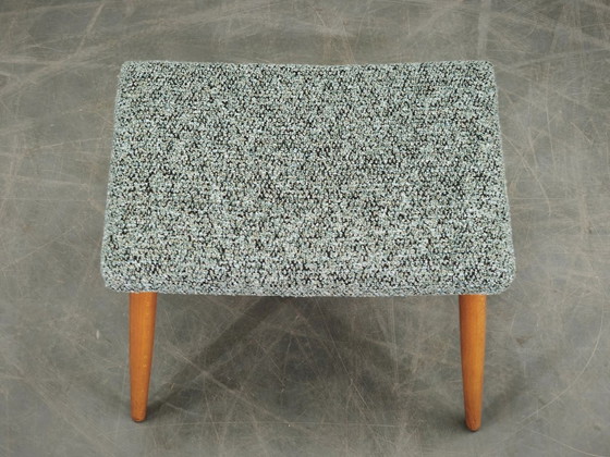 Danish Mid-Century Modern Beech and Upholstered Stool, 1960s – Wood (photo 4 of 10)